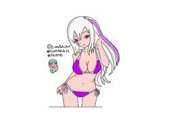 1girls artist_request big_breasts female_only fhs fhsz3r0 fnafhs fnafhs_z3ro fnafhsrule34 long_hair mai_(fnafhs) purple_bikini purple_eyes purple_hair purple_swimsuit sole_female white_background white_hair