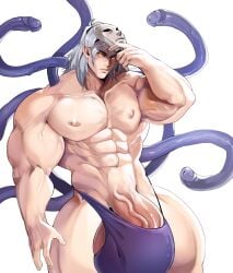 bara big_penis bulge male mask muscular muscular_male original_character penis tentacle thong vampire