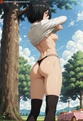 1girls ai_generated attack_on_titan big_ass big_breasts black_hair blush busty curvy detailed_background eyes face female female from_behind hair_between_eyes heavy high_socks hips huge_breasts looking_pleasured male/female medium_breasts mikasa_ackerman mouth muscles muscular muscular_female nipple_slip nipples nude open perky_breasts pink pleasure puffy_nipples short_hair sideboob socks solo squeeshyai submissive teen teenage_girl teenager thick thighs toned toned_body toned_female undressing wide