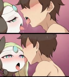 1boy 1boy1girl 1girls 2koma after_kiss ai_generated aunovaguy female heart-shaped_pupils horny_female imminent_sex implied_sex kissing looking_pleasured male male/female male_human/female_humanoid male_human/female_pokemon meloetta meloetta_(aria_form) moaning mythical_pokemon passionate pokemon pokemon_(species) pokephilia saliva saliva_string tongue_kiss wanting_more wanting_sex