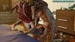 3d animated blender_(software) body_modification female head_capture head_grab infection infestation jill_valentine lecok3d monster monster_on_female pale_head_(resident_evil) parasite resident_evil resident_evil_3_remake tagme teratophilia video zombie