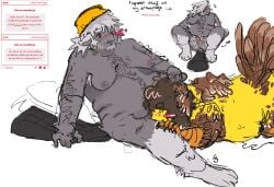 animal_humanoid beaver_tail breasts builderman builderman_(forsaken) chicken chicken_humanoid eating_pussy fat_ass fat_male feathers forsaken forsaken_(roblox) hairy hairy_armpits hairy_chest hairy_male hairy_pussy male male/male male_only man_boobs man_breasts man_tits moobs older_male paws roblox robloxian shedletsky shedletsky_(forsaken) tail transgender_male transmasc wings