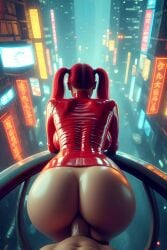 ai_generated beautiful city cyberpunk futuristic latex perfect red_hair tagme top video xm9