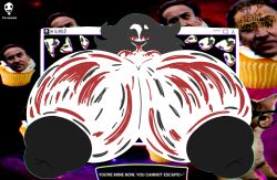 1girls 4th_wall_breaking apenasumtoddyn big_breasts black_skin blood breasts breasts_bigger_than_head female her_(imscared) imscared white_skin