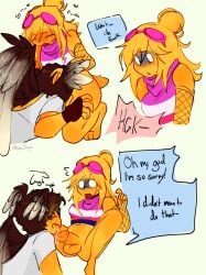 blowjob blowjob_only choking_on_cock cum cum_in_mouth dialogue forsaken forsaken_(roblox) futa_on_male futanari intersex kunislugs male noob noob_(forsaken) noob_(roblox) pulling_out pushing pushing_head_down shedletsky shedletsky_(forsaken) shocked_expression