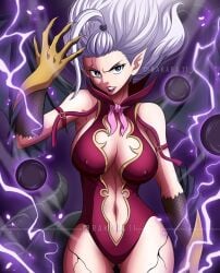 1girls blue_eyes fairy_tail female mirajane_strauss nipples_visible_through_clothing rakkarts transformation white_hair