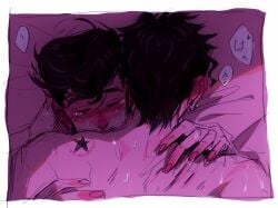 2boys age_difference bite_mark black_hair diamond_is_unbreakable gay implied_sex incest joestar_birthmark jojo's_bizarre_adventure josuke_higashikata jotaro_kujo male male/male male_on_male male_only offscreen_sex uncle_and_nephew yaoi