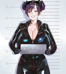 1girls 2024 alluring arrested big_breasts bodysuit breasts bursting_breasts curvaceous curvaceous_body curvaceous_female curvaceous_figure curvaceous_hips curvy curvy_body curvy_female curvy_figure curvy_hips enticing female goddess_of_victory:_nikke hintobento hourglass_figure huge_breasts large_breasts light-skinned_female light_skin looking_at_viewer mask mask_on_head massive_breasts purple_hair quency_(escape_queen)_(nikke) quency_(nikke) red_eyes seducing seductive seductive_look shiny shiny_breasts shiny_clothes shiny_skin skin_tight smile smiling smiling_at_viewer teasing teasing_viewer temptation tempting tempting_viewer thick_breasts tight_clothes tight_clothing voluptuous voluptuous_female white_background zipper zipper_down zipper_pull_tab