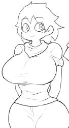 1female 1girls big_breasts blush breasts cleavage clothed clothing enigi09 erika_(enigi09) female female_focus female_only hips oc original original_character tagme thick_thighs wide_hips