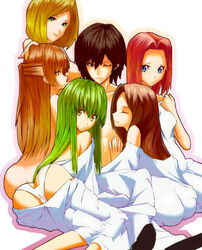 1boy 5girls brother_and_sister c.c. code_geass harem kallen_stadtfeld lelouch_lamperouge milly_ashford nunnally_lamperouge shirley_fenette