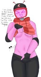 clothed clothes clothing color colored drawing elbow_pads fingerless_gloves forsaken_(roblox) hat no_sex pink_body pulling_clothing pulling_down_pants pulling_own_clothes pulling_pants_down pulling_shirt pulling_shirt_up roblox robloxian self_upload shittysins sketchy sleeveless_hoodie tv_head veeronica