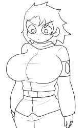 1female 1girls big_breasts blush breasts cleavage clothed clothing enigi09 erika_(enigi09) female female_focus female_only hips oc original original_character tagme thick_thighs wide_hips