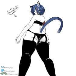 1boy behind_view below_view cat_boy cat_ears cat_tail catboy crossdressing fat_ass femboy freakynyx lingerie makoto_yuki male male_only minato_arisato