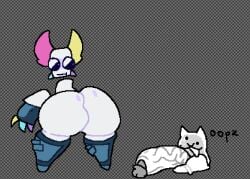2boys battle_cat big_ass big_penis bottom_heavy bubble_ass bubble_butt dat_ass fat_ass feline femboy hyper hyper_penis looking_back penis_bigger_than_body prototype_(regretevator) regretevator roblox small_but_hung smaller_male tagme the_battle_cats white_skin
