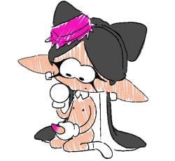 callie_(splatoon) curious paradia-ex solo_futa white_background