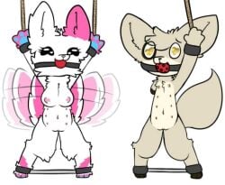 animalization bound collar cuffs feline holding leash no_humans polearm rope sword weapon