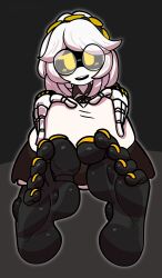 1girls barefoot feet female female_only foot_fetish foot_focus murder_drones reathroch robot robot_girl smile soles toes v_(murder_drones) white_hair wink yellow_eyes yellow_toenails