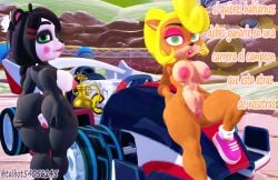 2girls 3d 3d_(artwork) anus anus_focus ass ass ass_grab bandicoot big_ass big_breasts big_butt big_nipples big_thighs boobs_out breasts breasts breasts_out coco_bandicoot crash_(series) crash_team_racing_nitro-fueled crate curvy curvy_ass curvy_body curvy_hips curvy_thighs furry furry_ass furry_breasts furry_female grabbing_ass hips kart looking_at_viewer looking_back metal_crate_checkpoit nipples nsfw nude nude_female panda petite_body pussy sfm shortstack spanish_text text thick thick_ass thick_butt thick_hips thick_legs thick_thighs vagina yaya_panda