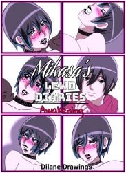 attack_on_titan choker comic comic_cover dark_lipstick dilane93 eyeshadow freckles_on_face goth goth_girl goth_makeup mikasa_ackerman prostitute prostitution scarf shingeki_no_kyojin