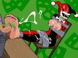 antlers barefoot bell bound breasts bukkake christmas christmas_tree cum cum_on_body cum_on_breasts cum_on_clothes cum_on_hair cum_on_stomach disembodied_penis ejaculation facial feet female footjob hat holly nipples penis projectile_cum red_gloves sack santa_costume santa_hat straight sweater two-footed_footjob veins