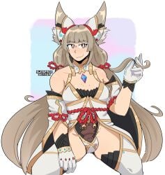 1futa bulge core_crystal futanari grey_hair intersex long_hair nia nia_(blade) pubic_hair subspaceskater trans_woman xenoblade_(series) xenoblade_chronicles_2
