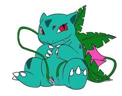 blush c0nnerc00n claws color female female_only feral ivysaur masturbation nintendo pokémon_(species) pokemon pokemon_(species) pokemon_rgby pussy_juice sitting solo vine vulva