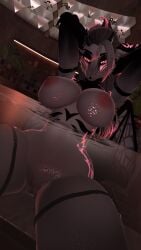anthro anthro_only breasts female horns indoors inside nipples pink_nipples solo unity_(engine) vrc vrchat vrchat_avatar vrchat_media vrchat_model water