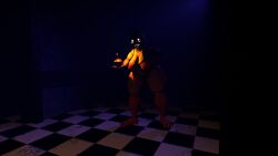 1girls 3d anthro breasts creepy cupcake female female_only five_nights_at_freddy's five_nights_at_freddy's_2 furry glowing_eyes hand_on_hip moody_lighting plastic sfm source_filmmaker spooky toy_chica_(fnaf)