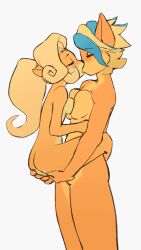 2girls anthro blush breasts coco_bandicoot crash_(series) female kissing making_out multiple_girls nude pirate_tawna tawna_bandicoot tawna_bandicoot_(crash_4) woolrool yuri