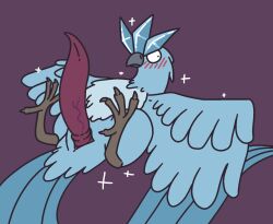 4_toes aliasing anisodactyl articuno avian beak big_penis bird blue_body blue_feathers blush blush_lines chest_tuft cloacal_penis feathered_wings feathers feet feral gandergeist genitals head_crest hi_res huge_cock hyper hyper_genitalia hyper_penis legendary_pokemon long_tail long_tail_feathers looking_away male male_only nintendo penis pokémon_(species) pokemon pokemon_(species) shiny_pokemon simple_background solo sparkles spread_wings tail_feathers talons tapering_penis toes tuft vein veiny_penis video_games wings