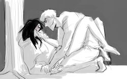 2boys anal anal_sex blush brothers creepypasta homicidal_liu incest jeff_the_killer long_hair male monochrome multiple_boys penetration qan saliva sex solo_male sweat yaoi