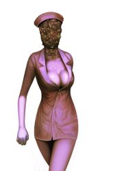 2d 2d_(artwork) big_breasts body_horror cleavage deformation deformed faceless_male female female_only full_cleavage humanoid monster monster_girl no_bra nurse nurse_(silent_hill) nurse_cap nurse_uniform short_dress silent_hill solo