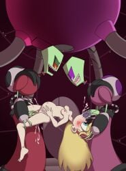 1girls 2boys age_difference alien breasts crossover double_penetration dzk fellatio forced humanoid invader_zim irken long_hair nipples nude_female oral penis pregnant rape star_butterfly star_vs_the_forces_of_evil tagme teenager throat_swabbing vaginal_penetration