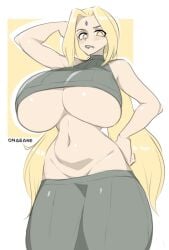 1girls bare_shoulders belly belly_button big_breasts blush boruto:_naruto_next_generations breasts busty cleavage clothed clothes clothing crop_top curvaceous curvy curvy_figure female female_focus female_only forehead_jewel forehead_mark hips hourglass_figure huge_breasts human human_only humanoid large_breasts legwear light-skinned_female light_skin long_hair looking_at_viewer mature mature_female milf naruto naruto_(classic) naruto_(series) naruto_shippuden navel onaeane oppai pale-skinned_female pale_skin partially_clothed pinup pose revealing_clothes shounen_jump sleeveless sleeveless_shirt solo solo_female solo_focus standing thick thick_thighs thighs tied_hair top_heavy tsunade twintails underboob very_long_hair voluptuous wide_hips yellow_eyes