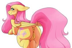 anus equid equine erroremma female feral fluttershy_(mlp) friendship_is_magic genitals green_eyes hair hasbro hi_res horse mammal my_little_pony pegasus pink_hair pony presenting presenting_anus presenting_pussy pussy shy smile solo transparent_background wings yellow_body