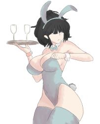 black_eyes black_hair bunny_ears bunny_girl bunnysuit elizabeth_webber fringe fringe_hair ordem_paranormal