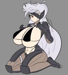 1girls big_breasts bikini cyborg gooble_nsfw goobler long_hair metal_gear_rising raiden raiden_(metal_gear) rule_63 white_hair