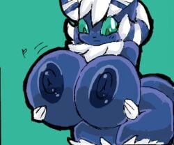 big_breasts breasts female female_only male_meowstic male_meowstic_(female) meowstic nintendo pokemon rule_63 spazkidwatcher