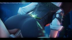 1boy 1girls 3d anal animated ashe_(overwatch) ass athletic_female clothed_sex cowgirl_position human nsfwmegaera overwatch penis riding sound tagme video white_hair