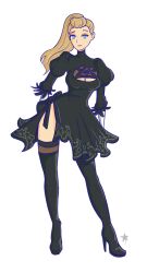1girls adora black_dress black_high_heel_boots black_high_heels black_skirt black_thighhighs blonde_female blonde_hair boob_window breasts cosplay crossover dress female female_only gloves high_heel_boots high_heels lidded_eyes light-skinned_female light_skin long_hair mapleet nier nier:_automata ponytail seductive seductive_smile she-ra_and_the_princesses_of_power simple_background skirt smile smirk solo solo_female source_request stockings thigh_boots thighhigh_boots white_background white_gloves yorha_2b_(cosplay)