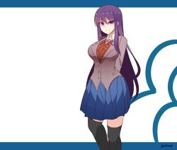 2018 alphaerasure artist_signature big_breasts breast_expansion breasts doki_doki_literature_club female school_uniform schoolgirl sequence watermark yuri_(doki_doki_literature_club)