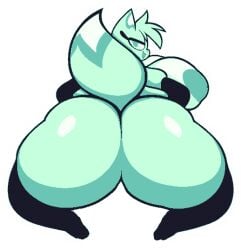 anthro ass_bigger_than_head back back_view bbw breasts_bigger_than_head chikn_nuggit deadsector edit fat from_behind inverted_nipples melt_(deadsector) n1ko slushi_(chikn_nuggit) third-party_edit transparent_background