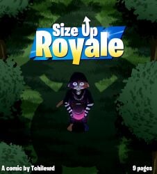 absurd_res anthro balls big_balls clothing comic comic_page cover cover_art cover_page duo english_text epic_games extreme_size_difference female forest forest_background fortnite furry futa_giantess futanari genitals giant_futa giantess giantess_futa grass heart_eyes heart_symbol hi_res huge_balls humanoid intersex intersex/female macro meow_skulls_(fortnite) nature nature_background plant raven_team_leader shadow size_difference text tohilewd tree