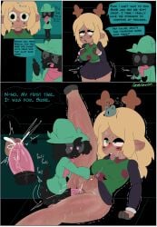 anthro belly_bulge belly_button big_ass big_breasts big_penis clothed commission cum cum_in_pussy cum_inside deltarune dialogue femboy forced furry greenstar impregnation interspecies noelle_holiday ralsei ralsei_with_black_fur rape size_difference sweat sweating thick_thighs virginity_loss wide_hips