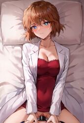 ai_generated detective_conan missionary_position shiho_miyano strap-on yuri