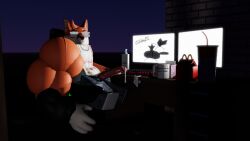 1boy 3d after_masturbation anthro artist_request cum fox furry male male_only night penis roblox robloxian source_request tagme