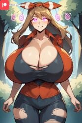 aged_up ai_generated big_ass big_breasts breast_expansion long_hair may_(pokemon) may_(pokemon_oras) milf mind_control pokemon tktbro very_long_hair