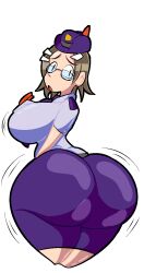 1girls ass ass_in_dress big_ass big_breasts breasts capcom female female_only gyakuten_saiban huge_ass huge_breasts maggey_byrde nasty_spaghjett police police_uniform policewoman thick_thighs