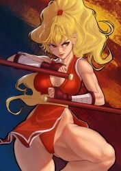 blonde_female blonde_hair capcom defined_muscles female final_fight maki_genryusai medium_breasts thick_hips thick_thighs wide_hips zet92