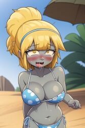 ai_generated bikini bikini_zombie bikini_zombie_(pvz) blonde_hair plants_vs_zombies white_eyes zombie zombie_girl